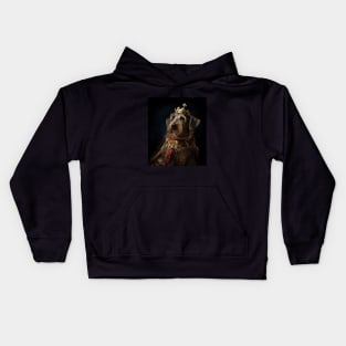 Graceful Wired Hair Dachshund - Medieval German Queen Kids Hoodie